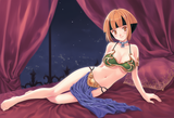 1girl, Gardenia (pokemon), {{princess Leia (cosplay)}}, on side, lying down, pil s-835416563