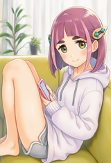 1girl, Pokemon, Lacey (pokemon), hoodie, shorts, grey shorts, oversized clothes, s-3258519499