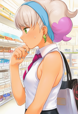 1girl, Peonia (pokemon), shopping bag, holding bag, shop, convenience store, pro s-658228608
