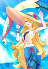 __cynthia_and_milotic_pokemon_and_1_more_drawn_by_pokepokekonpeki__77de3939d6b2915fd68d0f05687039c4