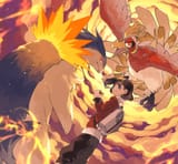 __ethan_typhlosion_and_ho_oh_pokemon_and_1_more_drawn_by_mamebato__8705b1f459d34e81b32a94e17adad74e
