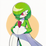 Solo, female, gardevoir, flat chested, weight gain, pouting, looking down, split s-971323496
