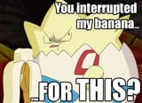 You interrupted my banana for this