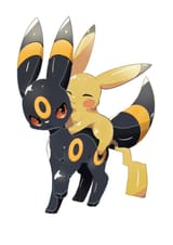 25 197 Pikachu riding on Umbreon&#039;s back @LXIPCELUcEOS5r6