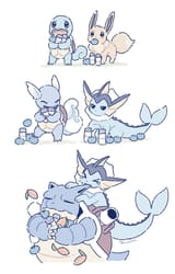 __eevee_squirtle_vaporeon_blastoise_and_wartortle_pokemon_and_1_more_drawn_by_yurano_upao__2e63fc574ba5458f3dab80d5db1fcc35