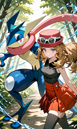 pixai-1902752151463672651-セレナ＆ゲッコウガ