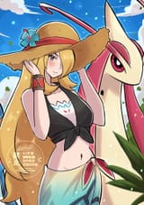 __cynthia_and_milotic_pokemon_and_1_more_drawn_by_backsine__d914c8b7770869f5942b0e5c46826ae3