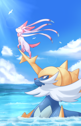 drawthread sylveon samurott by pink