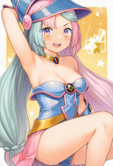 1girl, Iono (pokemon), cosplay, dark Magician girl (cosplay), multicolored hair, s-802320101