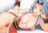 1girl, Karen (pokemon), shiranui mai (cosplay), on side, lying down s-1718445661