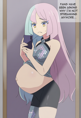iono (pokemon), hair down, mirror selfie, holding phone, tsurime, sad, frown, mi s-1391535214