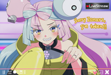 iono (pokemon), 4__livestream,__ left hand up, engagement ring__, leaning forwa s-1688910667