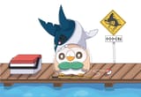 __rowlet_and_sharpedo_pokemon_drawn_by_amonilust__47ce7e2a79d4386e846024abe082d314