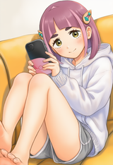1girl, Pokemon, Lacey (pokemon), hoodie, shorts, grey shorts, oversized clothes, s-1861831682