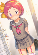 1girl, Margo (pokemon), school uniform, black serafuku, black shirt, black skirt s-1076302534