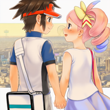 1girl, 1boy, Nate (pokemon), Yancy (pokemon), smile, blush, ferris wheel, horizo s-196705399