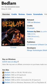 &#039;&#039;Bedlam 2 - Absolute Bedlam&#039;&#039; not included