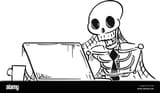 cartoon-vector-illustration-of-forgotten-human-skeleton-of-dead-businessman-JT41X9