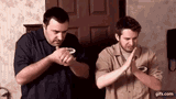 mike and jay rubbing hands