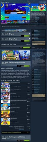 Sonic the Hedgehog games on Steam