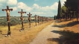 Roman-Appian-way-Spartacus-6000-crucified-soldiers-men