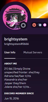discord mental illness bio