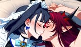 05650-1919294571-obj shep, mamaloni, rei _(sanbonzakura_), (honjou raita_0.65), 2girls, ouro kronii, irys _(hololive_), fancy interior, bed, on b