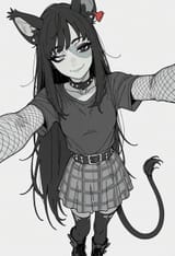 ecto goth selfie monochrome