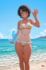 00011-4273304375-best quality,_oozora subaru, aqua eyes,_happy, smile,_dark-skinned female, tanlines, one-piece tan, _medium breasts, (sagging br