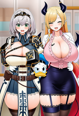 _azur lane, 2024, official art, tall female, side-by-side, indoors, cowboy sh s-36810145