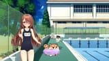 Nina blushing in front of principal