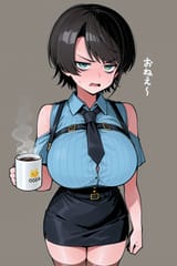00006-1851299901-best quality,_oozora subaru, aqua eyes,_jitome, (annoyed_0.7), rectangular mouth, looking at viewer, tired, bags under eyes, _bl