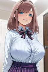 00007-154919168-best quality,_(suzuhara lulu_1.0), (medium hair_1.0), (brown hair_1.0), (blue eyes_1.0),_naughty face, looking at viewer, _large