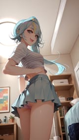 05703-1831210161-obj shep, mamaloni, rei _(sanbonzakura_), (honjou raita_0.65), 1girl, solo, clarakaminari, blue hair, streaked hair, side ponyt