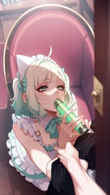 05723-3868925072-obj shep, mamaloni, rei _(sanbonzakura_), (honjou raita_0.65), 1girl, mintfantome, frills, short hair, twintails, from above, p