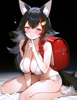 58705-ookami mio, black hair, long hair, yellow eyes, large breasts, s s-2848793678