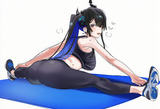 artist_yomosaka, nerissa ravencroft, exercising, split, exercise mat, huge ass, s-3039104824