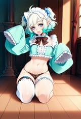 51331-3130647989-obj shep, mamaloni, rei _(sanbonzakura_), (honjou raita_0.65), 1girl, mint fantome, pointy ears, multicolored hair, gradient ha