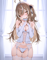 58837-nanashi mumei _(emo_), brown hair, long hair, one side up, hair s-3666262424