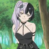 official art, 1girl, shiori novella, split-color hair, hair ornament, anime scre s-1788682108