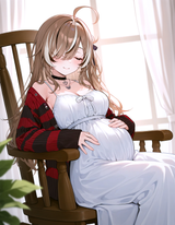 58896-nanashi mumei _(emo_), brown hair, hair over one eye, closed eye s-4007843105