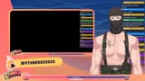 Shirtless Skab with military gear