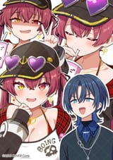 __houshou_marine_and_hiodoshi_ao_hololive_and_1_more_drawn_by_torinokawori__b923d3f968d538cffd3bd90a4fb24a48