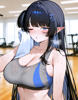 59684-rem kanashibari, black hair, one side up, blue eyes, half-closed s-2346024712