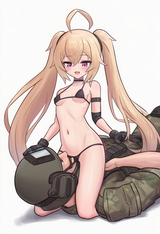 nsfw, 1girl, 1boy, very long hair, twintails, dark blonde hair, long ahoge, purp s-1142371856