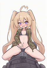nsfw, 1girl, 1boy, very long hair, twintails, dark blonde hair, long ahoge, purp s-3541545778