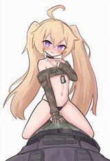 nsfw, 1girl, 1boy, very long hair, twintails, dark blonde hair, long ahoge, purp s-3851663434
