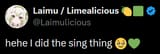 hehe I did the sing thing