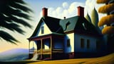 Georgia_O_Keeffe_painting_Haunted_house_3838695571