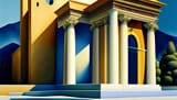 Georgia_O_Keeffe_painting_Greek_architecture_1318788901